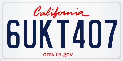 CA license plate 6UKT407