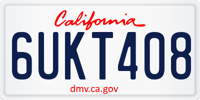 CA license plate 6UKT408