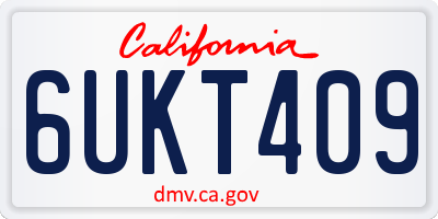 CA license plate 6UKT409