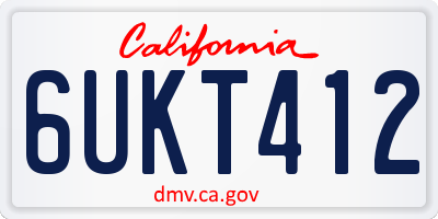 CA license plate 6UKT412
