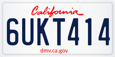 CA license plate 6UKT414