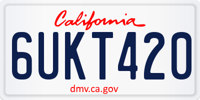 CA license plate 6UKT420