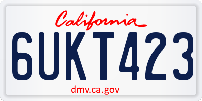 CA license plate 6UKT423