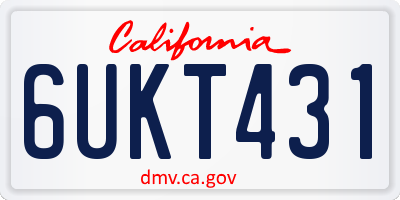 CA license plate 6UKT431