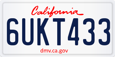CA license plate 6UKT433