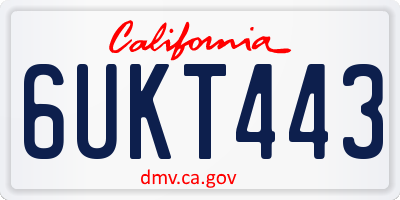 CA license plate 6UKT443