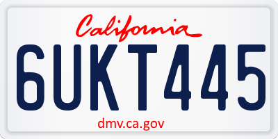CA license plate 6UKT445