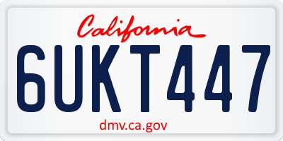 CA license plate 6UKT447