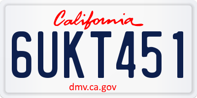 CA license plate 6UKT451