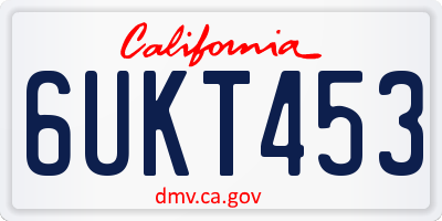 CA license plate 6UKT453
