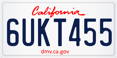 CA license plate 6UKT455