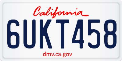 CA license plate 6UKT458