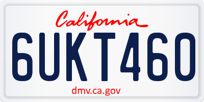 CA license plate 6UKT460