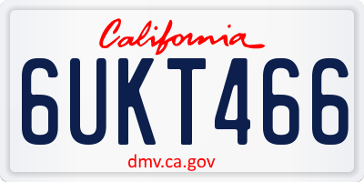 CA license plate 6UKT466