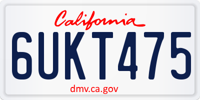 CA license plate 6UKT475