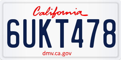 CA license plate 6UKT478