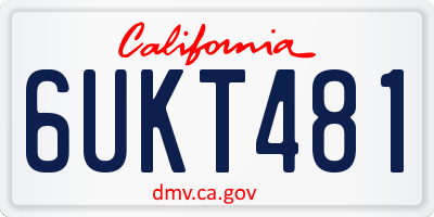 CA license plate 6UKT481