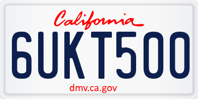 CA license plate 6UKT500