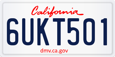 CA license plate 6UKT501