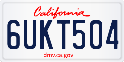 CA license plate 6UKT504