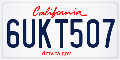 CA license plate 6UKT507