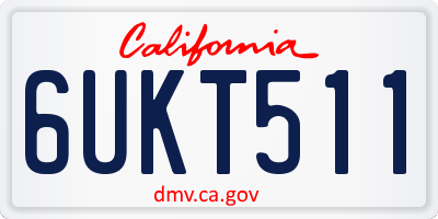CA license plate 6UKT511
