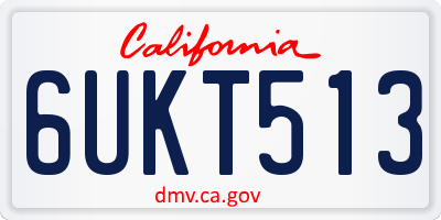 CA license plate 6UKT513