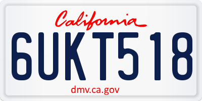 CA license plate 6UKT518