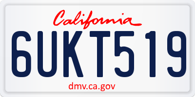 CA license plate 6UKT519