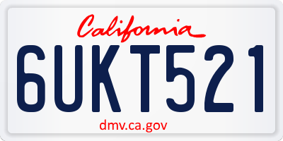 CA license plate 6UKT521