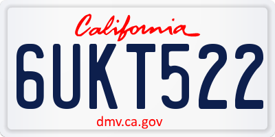 CA license plate 6UKT522