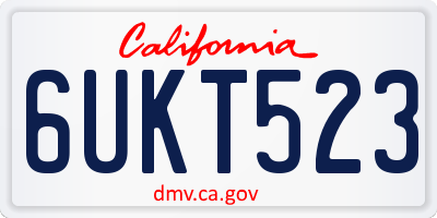 CA license plate 6UKT523