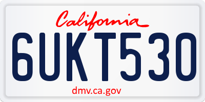 CA license plate 6UKT530