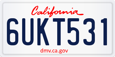 CA license plate 6UKT531