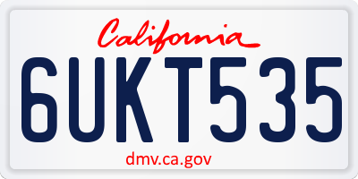 CA license plate 6UKT535