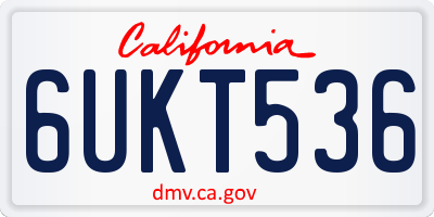 CA license plate 6UKT536