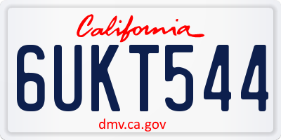 CA license plate 6UKT544