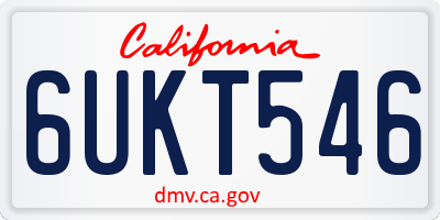 CA license plate 6UKT546