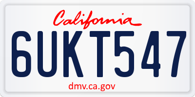CA license plate 6UKT547