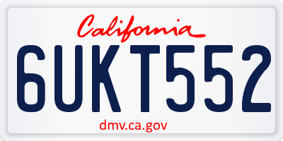 CA license plate 6UKT552