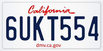 CA license plate 6UKT554
