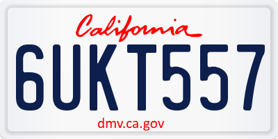 CA license plate 6UKT557