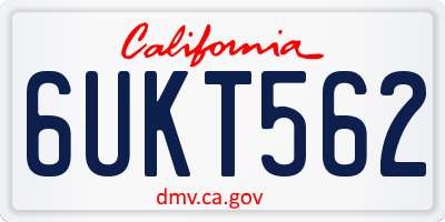 CA license plate 6UKT562