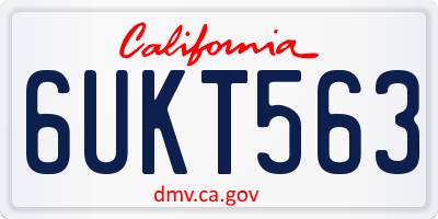 CA license plate 6UKT563