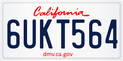 CA license plate 6UKT564