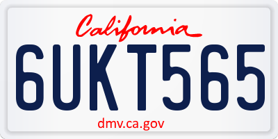 CA license plate 6UKT565