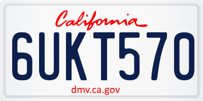 CA license plate 6UKT570