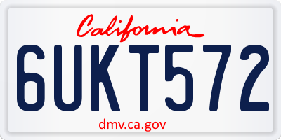 CA license plate 6UKT572