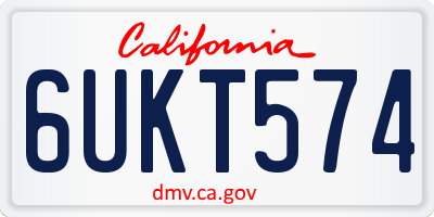 CA license plate 6UKT574