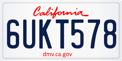 CA license plate 6UKT578